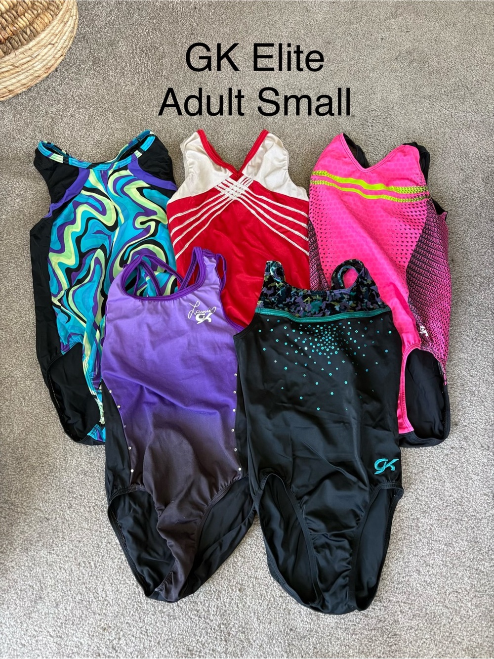 GK Elite Adult Small Gymnastics Leotard Bundle